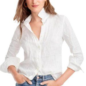 J.Crew Slim Perfect Shirt in Baird Mcnutt Irish Linen - 6/White